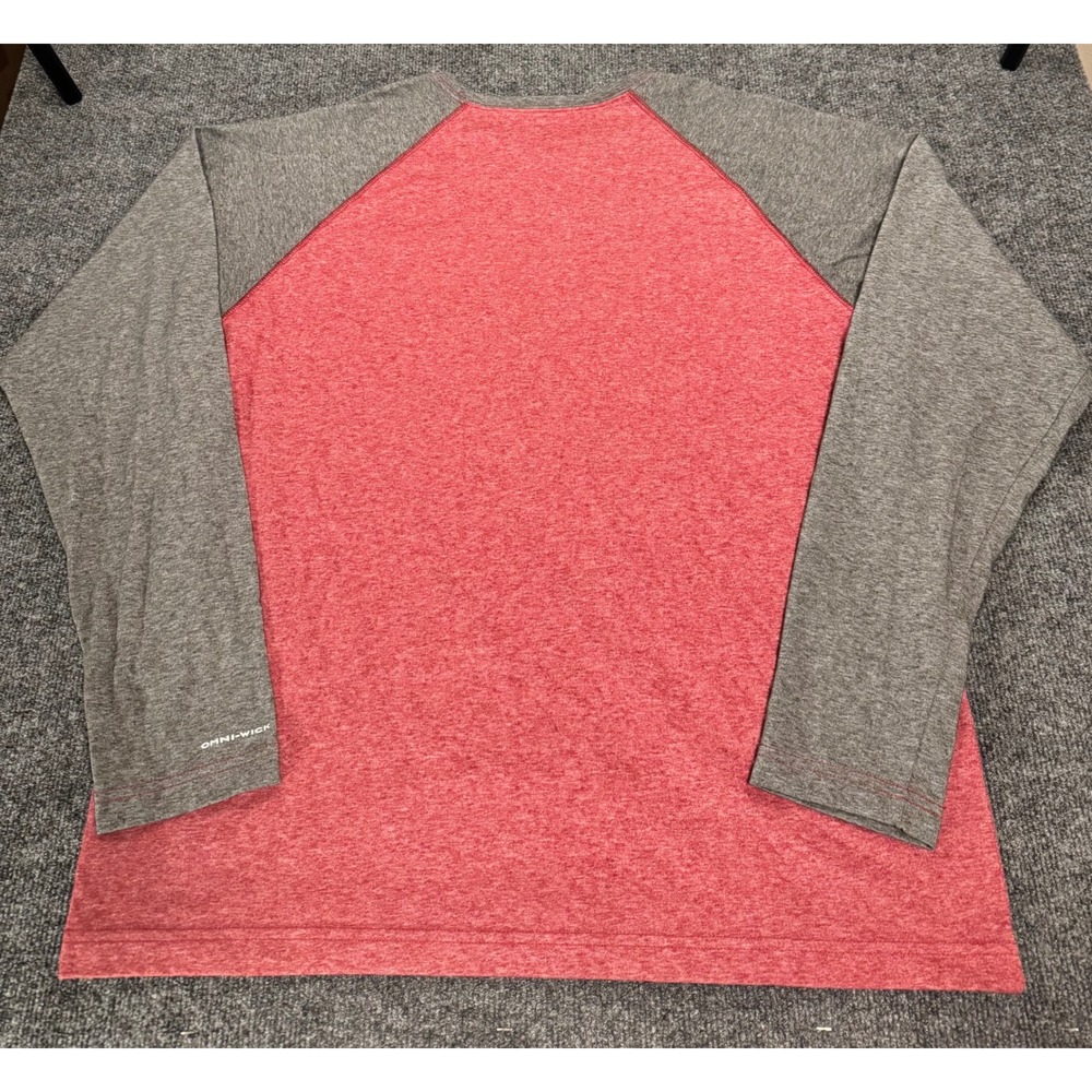 Columbia Omni-Wick Mens XL Long Sleeve Raglan Shirt Red Grey - Picture 7 of 7